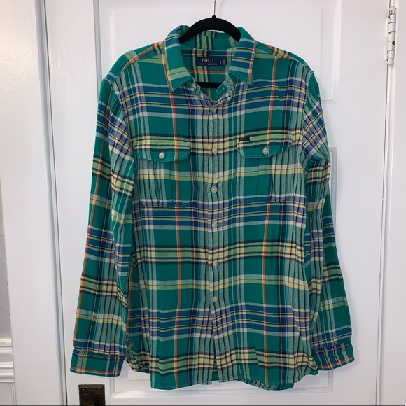 Polo Ralph Lauren Green Plaid Flannel - Picture 1 of 2